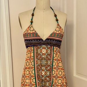 Halter, knee length summer dress